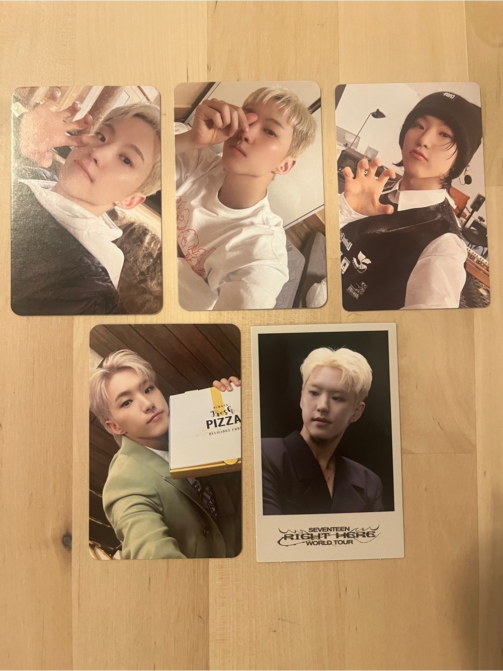 Set of 5 OFFICIAL Hoshi of Seventeen photocards (Set #2)